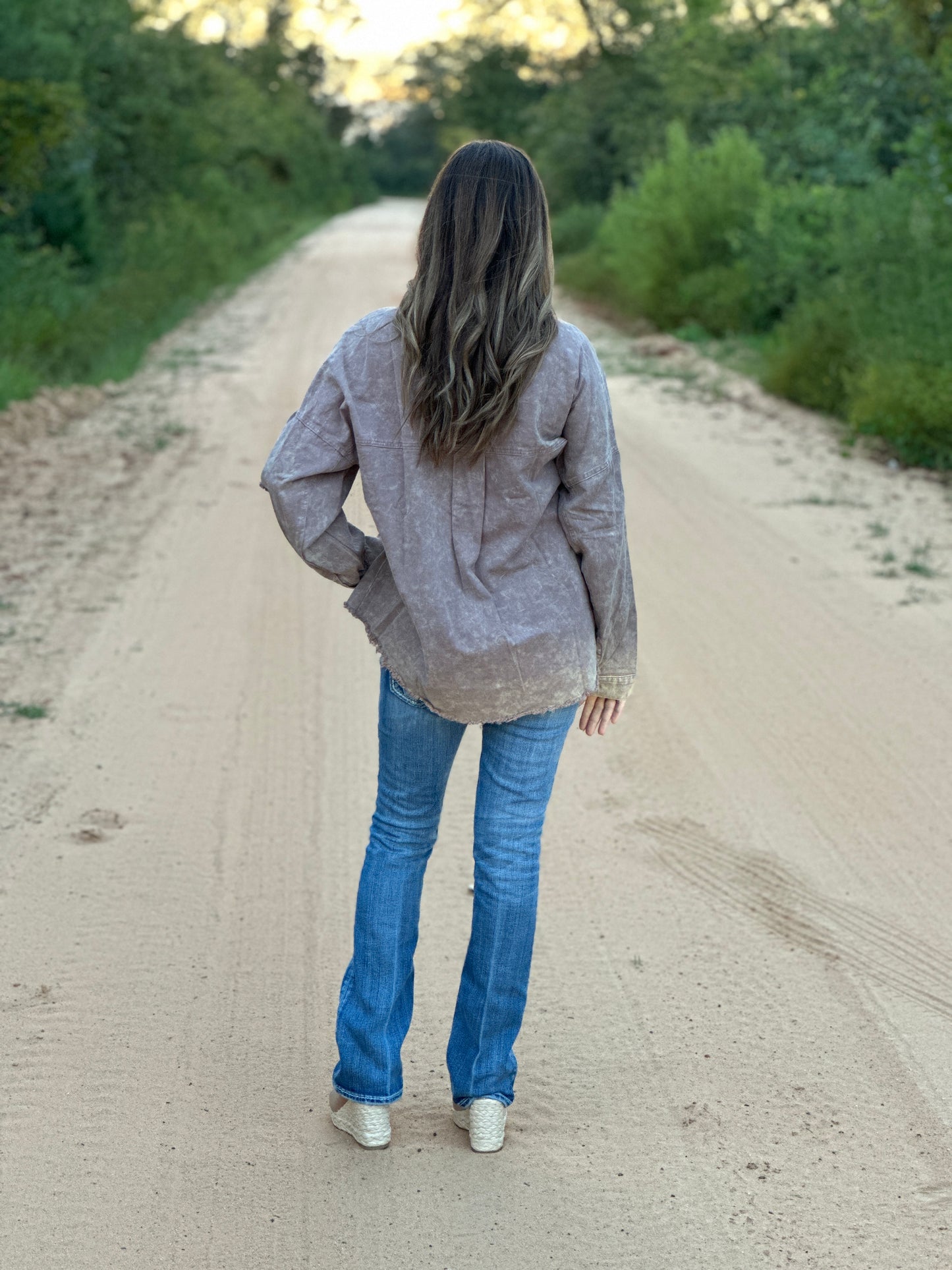 Mauve Distressed Washed Jacket